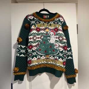 Spencer's Festive Green and Red Sweater